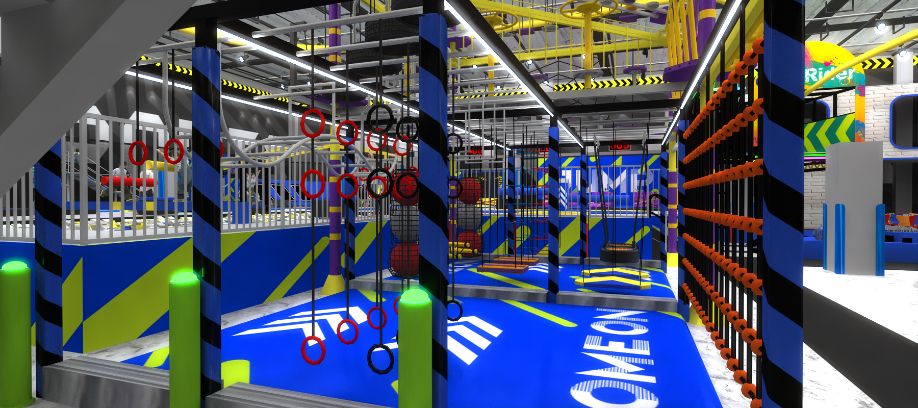 commercial trampoline park equipment facility